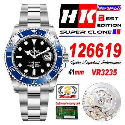 Submariner 116619LB VR3235 Automatic Mens Watch Smurfs Best Edition HKF 41 Black Dial 904L SS Oyster Bracelet