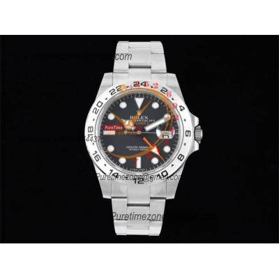 Explorer II 216570 A2813 Automatic Mens Watch GSF Black Dial Stainless Steel Bracelet