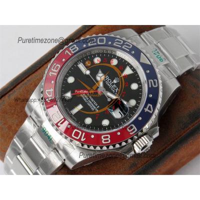 GMT Master II 116710 Pepsi VR3186 Automatic Mens Watch Best Edition GSF Red/Blue Ceramic Black Dial 904L Oyster Bracelet