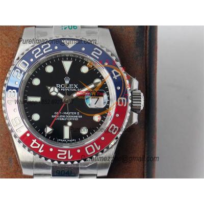 GMT Master II 116710 Pepsi VR3186 Automatic Mens Watch Best Edition GSF Red/Blue Ceramic Black Dial 904L Oyster Bracelet