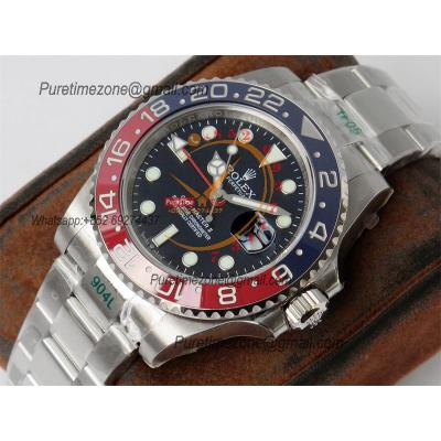 GMT Master II 126710 Pepsi VR3186 Automatic Mens Watch Best Edition GSF Red/Blue Ceramic Black Dial 904L Oyster Bracelet