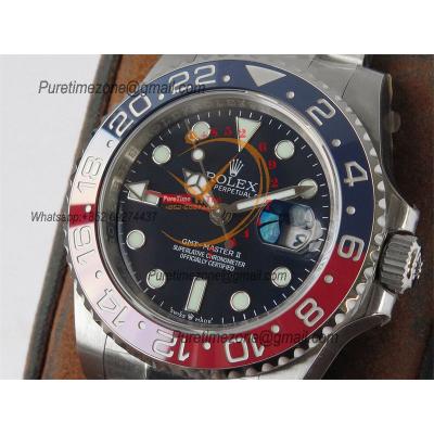 GMT Master II 126710 Pepsi VR3186 Automatic Mens Watch Best Edition GSF Red/Blue Ceramic Black Dial 904L Oyster Bracelet