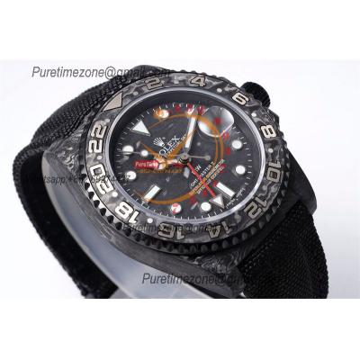 GMT Master II 126710 VR3186 Automatic Mens Watch Best Edition DIWF Carbon Case Black Dial Nylon Strap