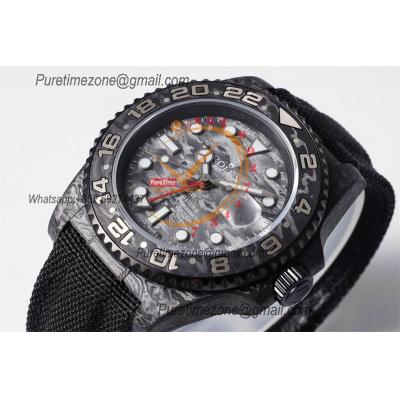 GMT Master II 126710 VR3186 Automatic Mens Watch Best Edition DIWF Carbon Case Black Dial Nylon Strap