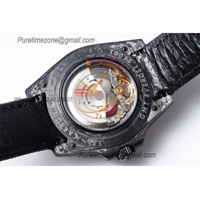 GMT Master II 126710 VR3186 Automatic Mens Watch Best Edition DIWF Carbon Case Black Dial Nylon Strap