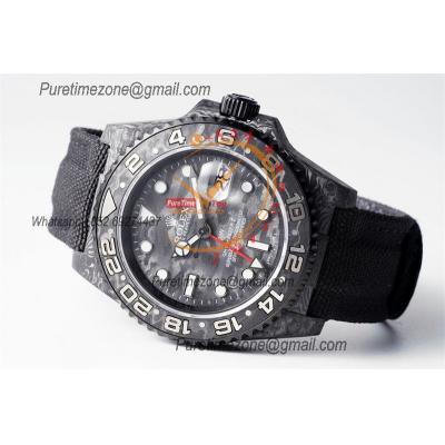 GMT Master II 126710 VR3186 Automatic Mens Watch Best Edition DIWF Carbon Case Black Dial Nylon Strap