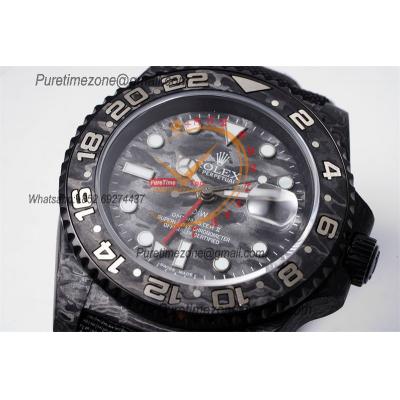 GMT Master II 126710 VR3186 Automatic Mens Watch Best Edition DIWF Carbon Case Black Dial Nylon Strap