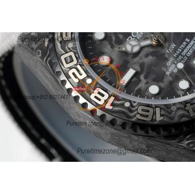 GMT Master II 126710 VR3186 Automatic Mens Watch Best Edition DIWF Carbon Case Black Dial White Nylon Strap