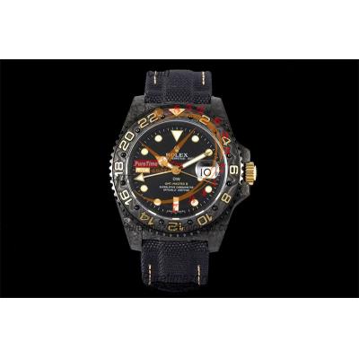 GMT Master II 126710 VR3186 Automatic Mens Watch Best Edition DIWF Carbon Case Black Dial Nylon Strap