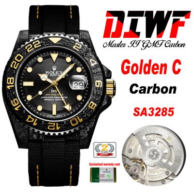 GMT Master II 126710 VR3186 Automatic Mens Watch Best Edition DIWF Carbon Case Black Dial Nylon Strap