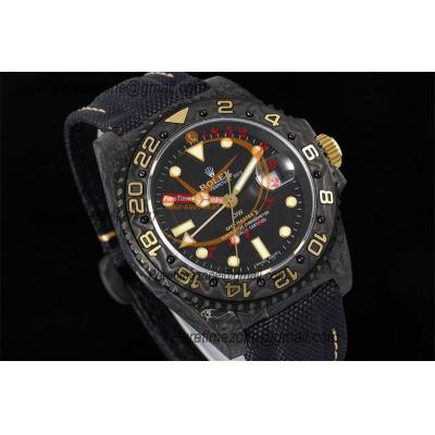 GMT Master II 126710 VR3186 Automatic Mens Watch Best Edition DIWF Carbon Case Black Dial Nylon Strap