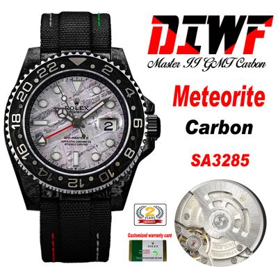 GMT Master II 126710 VR3186 Automatic Mens Watch Best Edition DIWF Carbon Case Meteorites Dial Black Nylon Strap