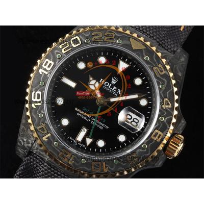 GMT Master II 126710 VR3186 Automatic Mens Watch Best Edition DIWF Carbon Case Black Dial Nylon Strap