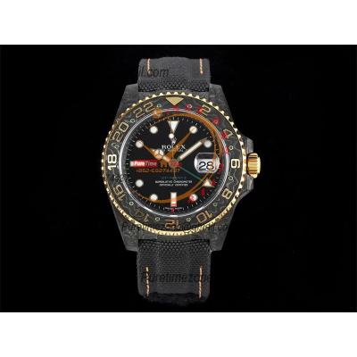 GMT Master II 126710 VR3186 Automatic Mens Watch Best Edition DIWF Carbon Case Black Dial Nylon Strap