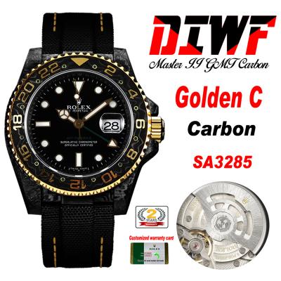 GMT Master II 126710 VR3186 Automatic Mens Watch Best Edition DIWF Carbon Case Black Dial Nylon Strap