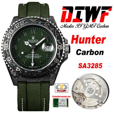 GMT Master II 126710 VR3186 Automatic Mens Watch Best Edition DIWF Carbon Case Green Dial Nylon Strap