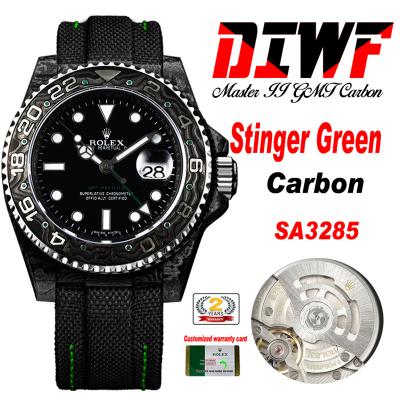 GMT Master II 126710 VR3186 Automatic Mens Watch Best Edition DIWF Carbon Case Black Dial Nylon Strap