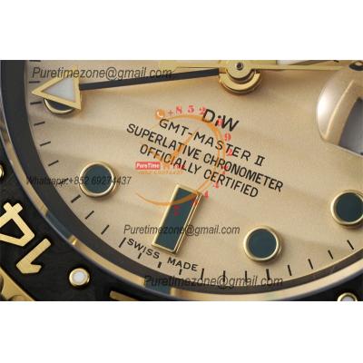 GMT Master II 126710 VR3186 Automatic Mens Watch Best Edition DIWF Carbon Case Yellow Dial Green Nylon Strap