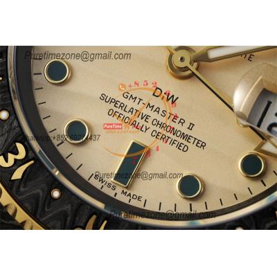 GMT Master II 126710 VR3186 Automatic Mens Watch Best Edition DIWF Carbon Case Yellow Dial Green Nylon Strap