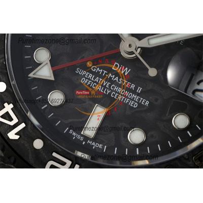 GMT Master II 126710 VR3186 Automatic Mens Watch Best Edition DIWF Carbon Case All Black Dial Nylon Strap