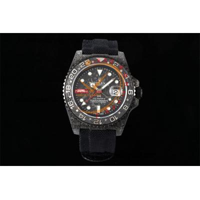 GMT Master II 126710 VR3186 Automatic Mens Watch Best Edition DIWF Carbon Case All Black Dial Nylon Strap