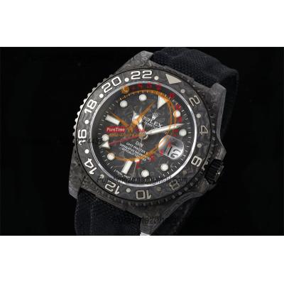 GMT Master II 126710 VR3186 Automatic Mens Watch Best Edition DIWF Carbon Case All Black Dial Nylon Strap