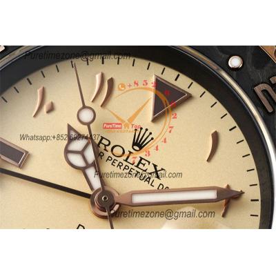 GMT Master II 126710 VR3186 Automatic Mens Watch Best Edition DIWF Carbon Case YellowDial Brown Nylon Strap