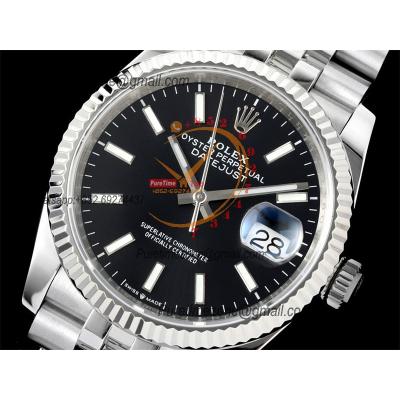 Datejust 36 126234 SA3235 Automatic Mens Watch Best Edition DIWF Black Stick Dial 904L Jubilee Steel Bracelet