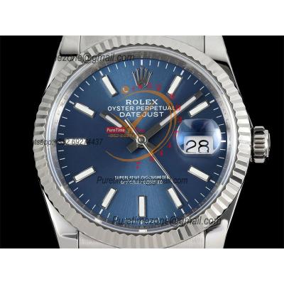 Datejust 36 126234 SA3235 Automatic Mens Watch Best Edition DIWF Blue Stick Dial 904L Oyster Steel Bracelet