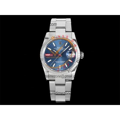 Datejust 36 126234 SA3235 Automatic Mens Watch Best Edition DIWF Blue Stick Dial 904L Oyster Steel Bracelet