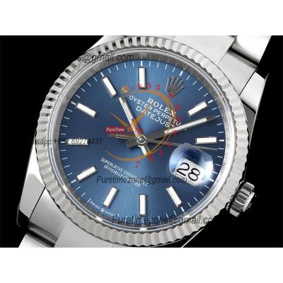 Datejust 36 126234 SA3235 Automatic Mens Watch Best Edition DIWF Blue Stick Dial 904L Oyster Steel Bracelet