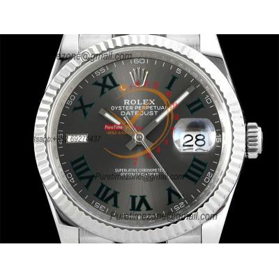 Datejust 36 126234 SA3235 Wimbledon Automatic Mens Watch Best Edition DIWF Gray Roman Dial 904L SS Jubilee Bracelet