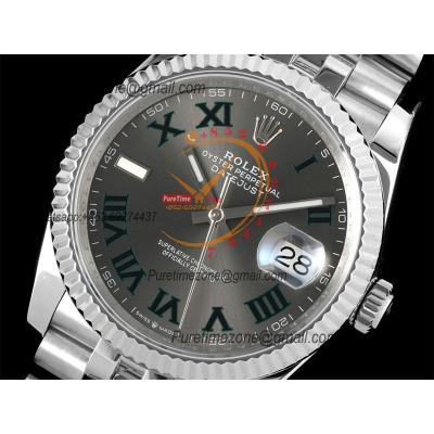 Datejust 36 126234 SA3235 Wimbledon Automatic Mens Watch Best Edition DIWF Gray Roman Dial 904L SS Jubilee Bracelet