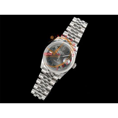 Datejust 36 126234 SA3235 Wimbledon Automatic Mens Watch Best Edition DIWF Gray Roman Dial 904L SS Jubilee Bracelet