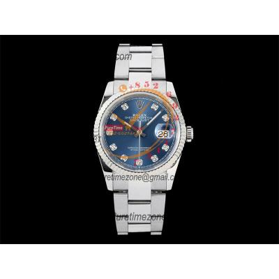 Datejust 36 126234 SA3235 Automatic Mens Watch Best Edition DIWF Blue Diamonds Dial 904L Oyster Steel Bracelet