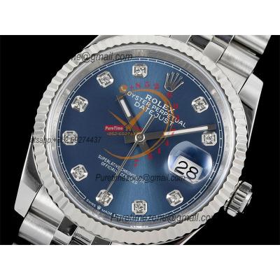 Datejust 36 126234 SA3235 Automatic Mens Watch Best Edition DIWF Blue Diamonds Dial 904L Jubilee Steel Bracelet