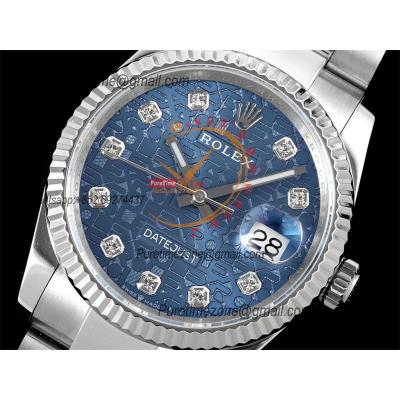 Datejust 36 126234 SA3235 Automatic Mens Watch Best Edition DIWF Blue Diamonds Dial 904L Oyster Steel Bracelet