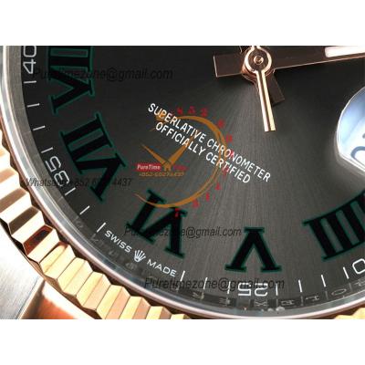 Datejust 36 126231 Wimbledon SA3235 Automatic Mens Watch Best Edition DIWF SS/RG Gray Roman Dial 904L Oyster Bracelet