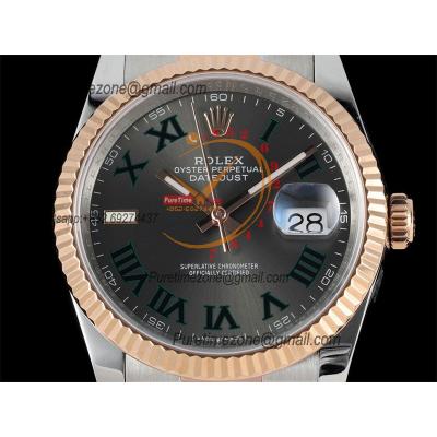 Datejust 36 126231 Wimbledon SA3235 Automatic Mens Watch Best Edition DIWF SS/RG Gray Roman Dial 904L Oyster Bracelet