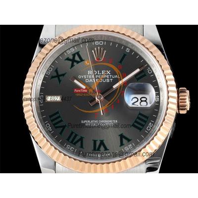 Datejust 36 126231 Wimbledon SA3235 Automatic Mens Watch Best Edition DIWF SS/RG Gray Roman Dial 904L Jubilee Bracelet