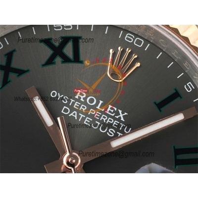 Datejust 36 126231 Wimbledon SA3235 Automatic Mens Watch Best Edition DIWF SS/RG Gray Roman Dial 904L Jubilee Bracelet