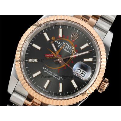 Datejust 36 126231 SA3235 Automatic Mens Watch Best Edition DIWF SS/RG Gray Stick Dial 904L SS Jubilee Bracelet