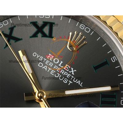 Datejust 36 126233 Wimbledon SA3235 Automatic Mens Watch Best Edition DIWF SS/YG Gray Roman Dial 904L Oyster Bracelet