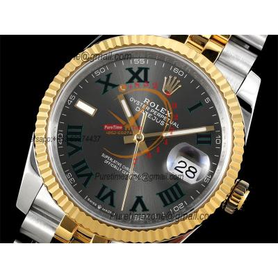 Datejust 36 126233 Wimbledon SA3235 Automatic Mens Watch Best Edition DIWF SS/YG Gray Roman Dial 904L Jubilee Bracelet