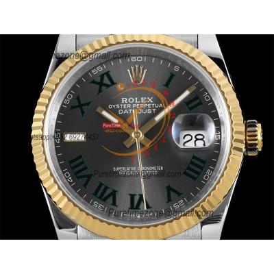 Datejust 36 126233 Wimbledon SA3235 Automatic Mens Watch Best Edition DIWF SS/YG Gray Roman Dial 904L Jubilee Bracelet