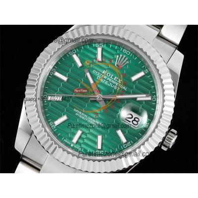 Datejust 41 126334 SA3235 Automatic Mens Watch Best Edition DIWF Green Stick Dial 904L SS Oyster Bracelet