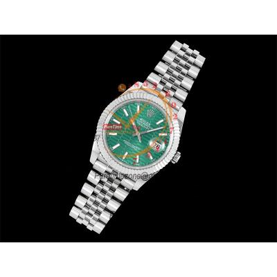 Datejust 41 126334 SA3235 Automatic Mens Watch Best Edition DIWF Green Stick Dial 904L SS Jubliee Bracelet