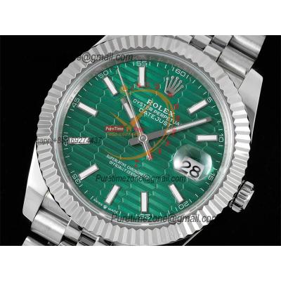 Datejust 41 126334 SA3235 Automatic Mens Watch Best Edition DIWF Green Stick Dial 904L SS Jubliee Bracelet