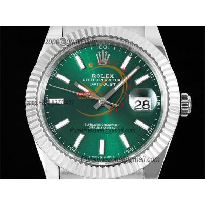 Datejust 41 126334 SA3235 Automatic Mens Watch Best Edition DIWF Green Stick Dial 904L SS Oyster Bracelet