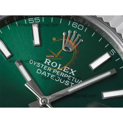 Datejust 41 126334 SA3235 Automatic Mens Watch Best Edition DIWF Green Stick Dial 904L SS Oyster Bracelet